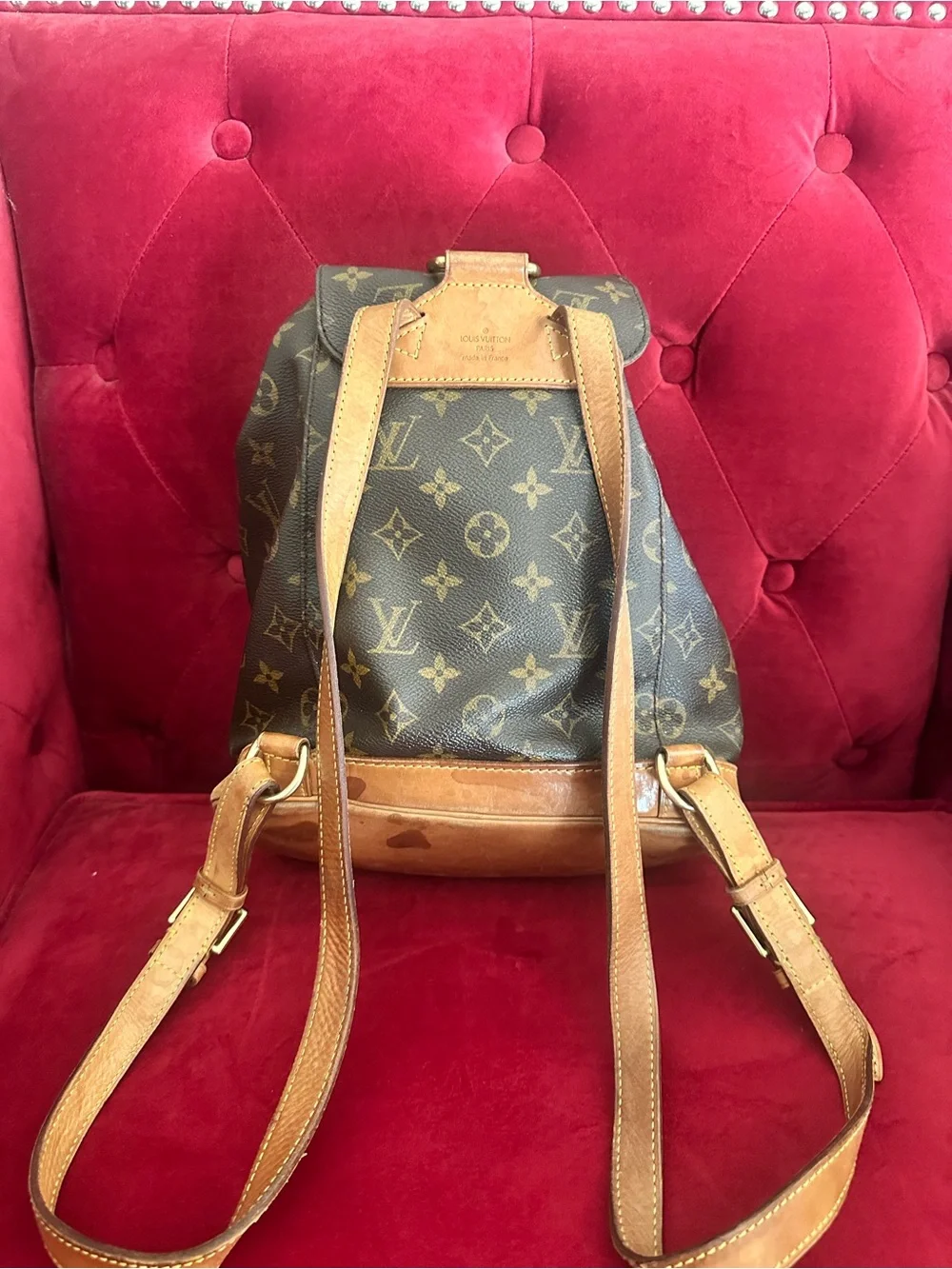 Louis Vuitton Monogram Canvas Backpack in Brown and Tan